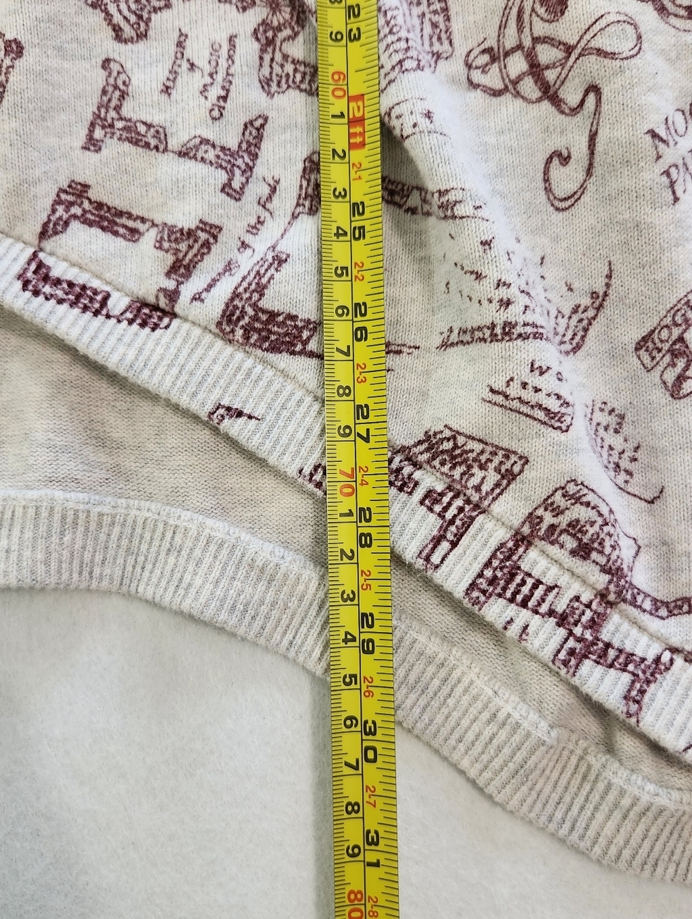 Hot Topic Harry Potter Cream and Brown Graphic Open-Front Cardigan Size Medium - Picture 4 of 8